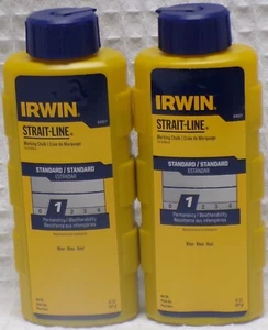 Lot of 2 Irwin Strait-Line Standard Marking Chalk 64901 Blue 8 Oz. Each - Picture 1 of 2