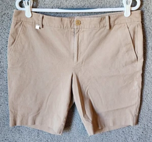 Lauren Ralph Lauren Womens Bermuda Shorts Khaki Beige Stretch Casual Golf Sz 12P - Picture 1 of 14