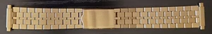 Vintage NOS 1970s 16-22mm Gold Plated Brick Link Stainless Steel Watch Bracelet - Picture 1 of 7