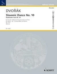 Slavische Tanz 10 Antonín Dvořák Book [Softcover] Recorder Quartet and Piano Sch - Image 1 of 3