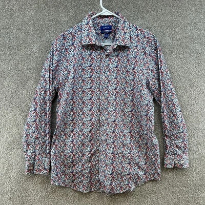 Apt. 9 Women's Button Up Size Large White Multicolor Floral Slim Fit Primer Flex - Image 1 of 4
