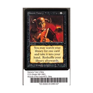 WOTC MtG Beta Demonic Tutor (U) NM- - Picture 1 of 2