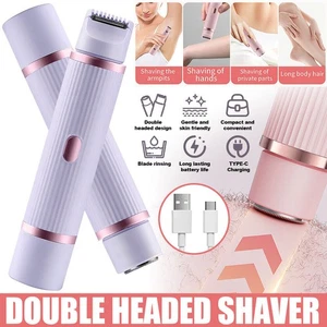 2 In 1 Portable Waterproof Dual-Head Razor Electric Shaver Women Trimmer Tools - Picture 1 of 19