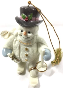 Lenox Porzellan Skifahren Schneemann auf Skiern Weihnachtsschmuck personalisiert Daniel - Bild 1 von 7