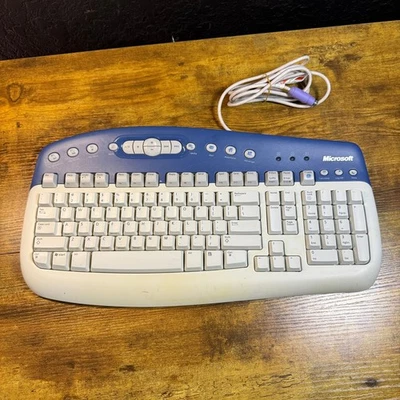 Microsoft Multimedia Keyboard 1.0A KB-0168 Wired PS/2 Computer PC Vintage - Image 1 of 4