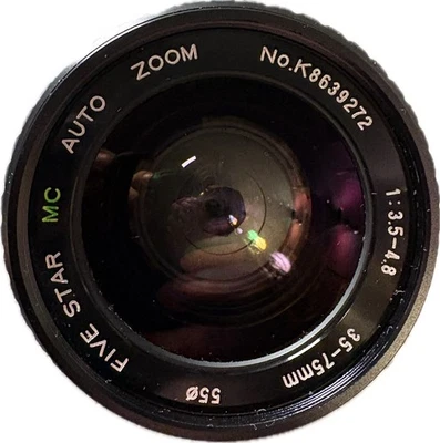 Five Star MC Auto Zoom f/3.5-4.8 35-75mm Lens untested - Image 1 of 4