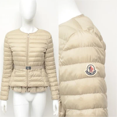 RRP1135$ Authentic Women's Moncler Morvan Beige Quilted Down Jacket Size 1,~S - Image 1 of 4