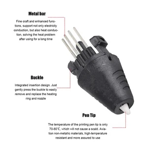 3D Printing Pen Printer Parts Accessory Insertion Nozzle Print Head 1.75mm B NEW - Afbeelding 1 van 9