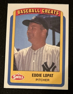 1990 Swell Baseball Greats Eddie Lopat Card 24 White Sox Yankees Orioles Pitcher - Image 1 of 2