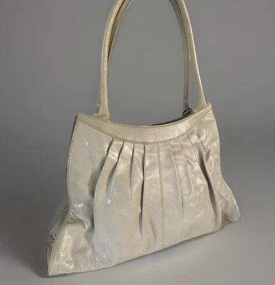 HOBO International Large Cream Leather Shoulder HandBag Purse Bag 11”x16” - Image 1 of 4