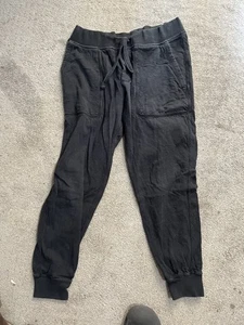 Pantalones de chándal para salón J.Crew negros de doble punto con cordón talla mediana M - Imagen 1 de 6