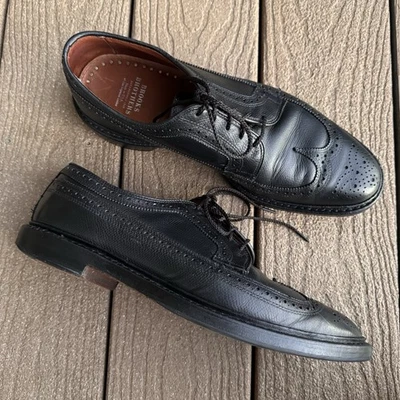 Brooks Brothers Black Leather Wingtip Oxford Shoes Size 10D Made in USA Brogue - Image 1 of 4