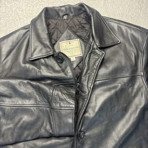 Chaqueta Bomber John Ashford Cuero Negra Talla Grande Para Hombre Cremallera Completa Forrada Bolsillos - Imagen 1 de 9