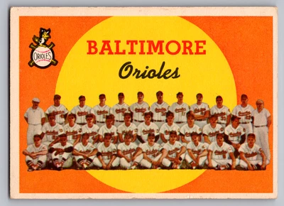 1959 TOPPS #48 BALTIMORE ORIOLES TEAM CARD W/BROOKS ROBINSON UNMARKED - Image 1 of 3
