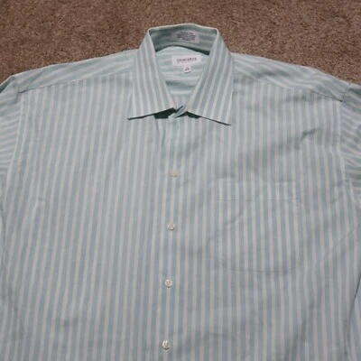 Concepts By Claiborne Blue Striped Button Up Shirt Long Sleeve Men's 17 34-35 - Image 1 of 4