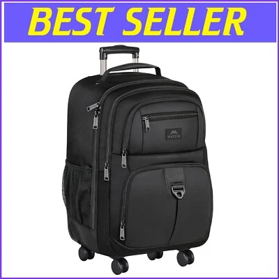 Stylish Black Rolling Backpack with Padded Laptop Sleeve - Perfect for Commuters - Image 1 of 4