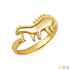 Gold Dinosaur Stegosaurus Band Ring - Picture 1 of 5