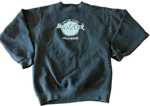 Vintage Hard Rock Cafe Hollywood Black Sweatshirt Size Small Made USA - Picture 1 of 6
