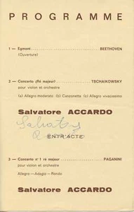 Accardo, Salvatore. (b. 1941)Signed Program - Picture 1 of 1