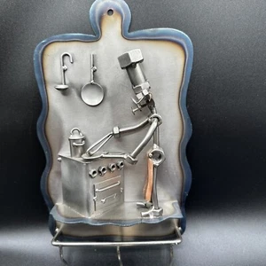 Nuts and Bolts Sculpture Chef Cooking Seasoning Metal Art Steampunk Wall Art - Picture 1 of 6