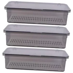 Silverware Storage Containers Cutlery Tray: 3pcs Plastic Utensil Storage With - Picture 1 of 8