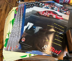 Vintage 90's Budweiser Beer Posters Nascar Racing Hydroplane St Patricks Day Lot - Picture 1 of 17