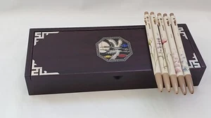 Monami Ballpoint Pens and Mother-of-Pearl Pencil Case Set - Picture 1 of 8