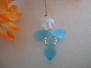 Schutzengel Anhänger Amulett Talisman 01 * hellblau mit Bergkristall - Bild 1 von 1