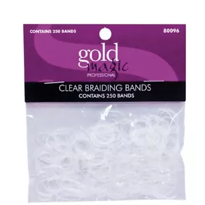 BANDA ELÁSTICA DE GOMA TRENZADA LAZO DE PELO MÁGICO DORADO BELLEZA PELUQUERÍA SALÓN TRANSPARENTE 250 PIEZAS - Imagen 1 de 1