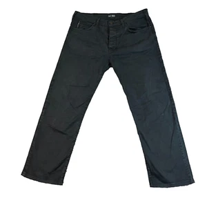 Armani Jeans Mens Chinos Regular Straight Stretch Black Button Fly J21 W36 L28 - Picture 1 of 13