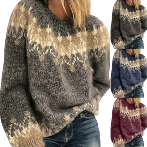 Plus Size Ladies Winter Thick Knitted Sweater Casual Warm Jumper Pullover Top - Bild 1 von 36