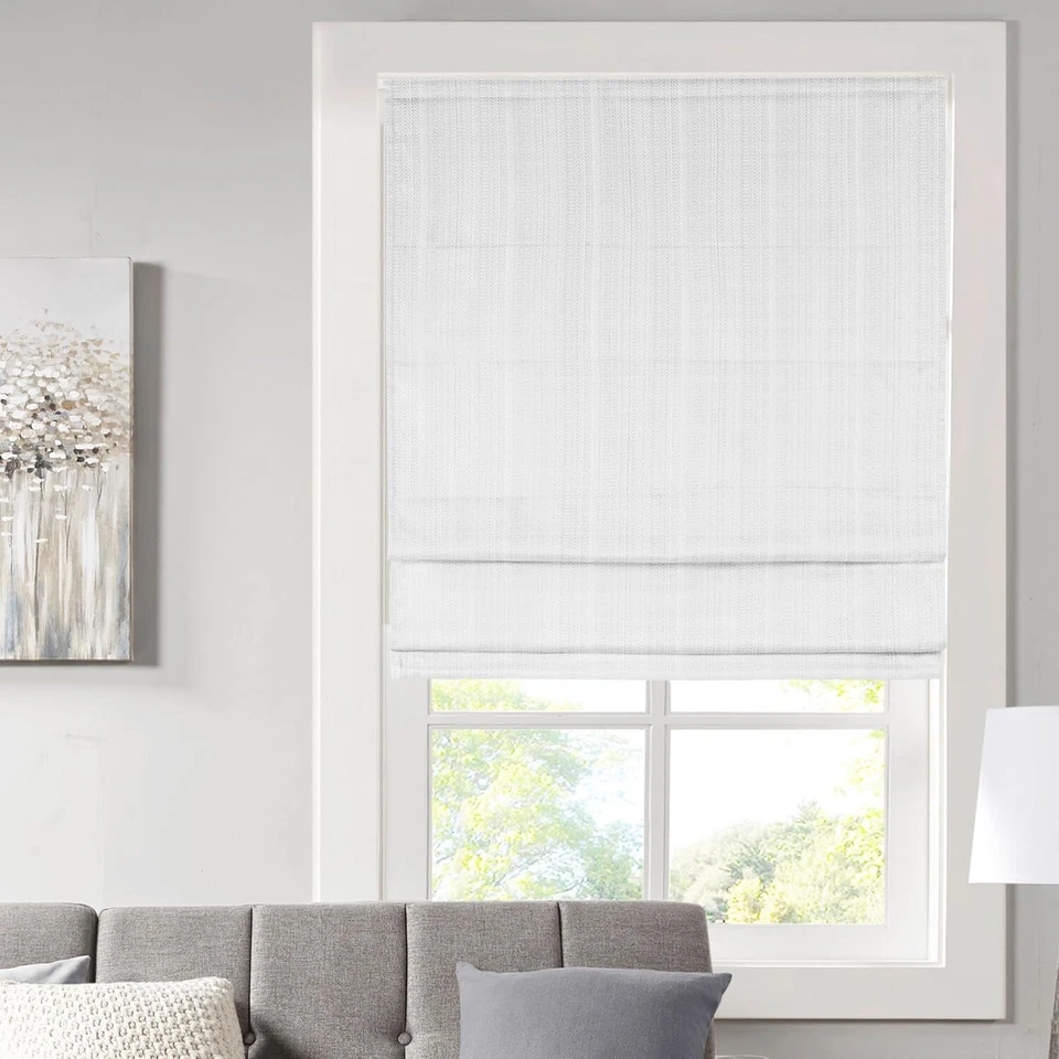 Madison Park Basketweave Room Darkening Cordless Roman Shade Mp40-7226