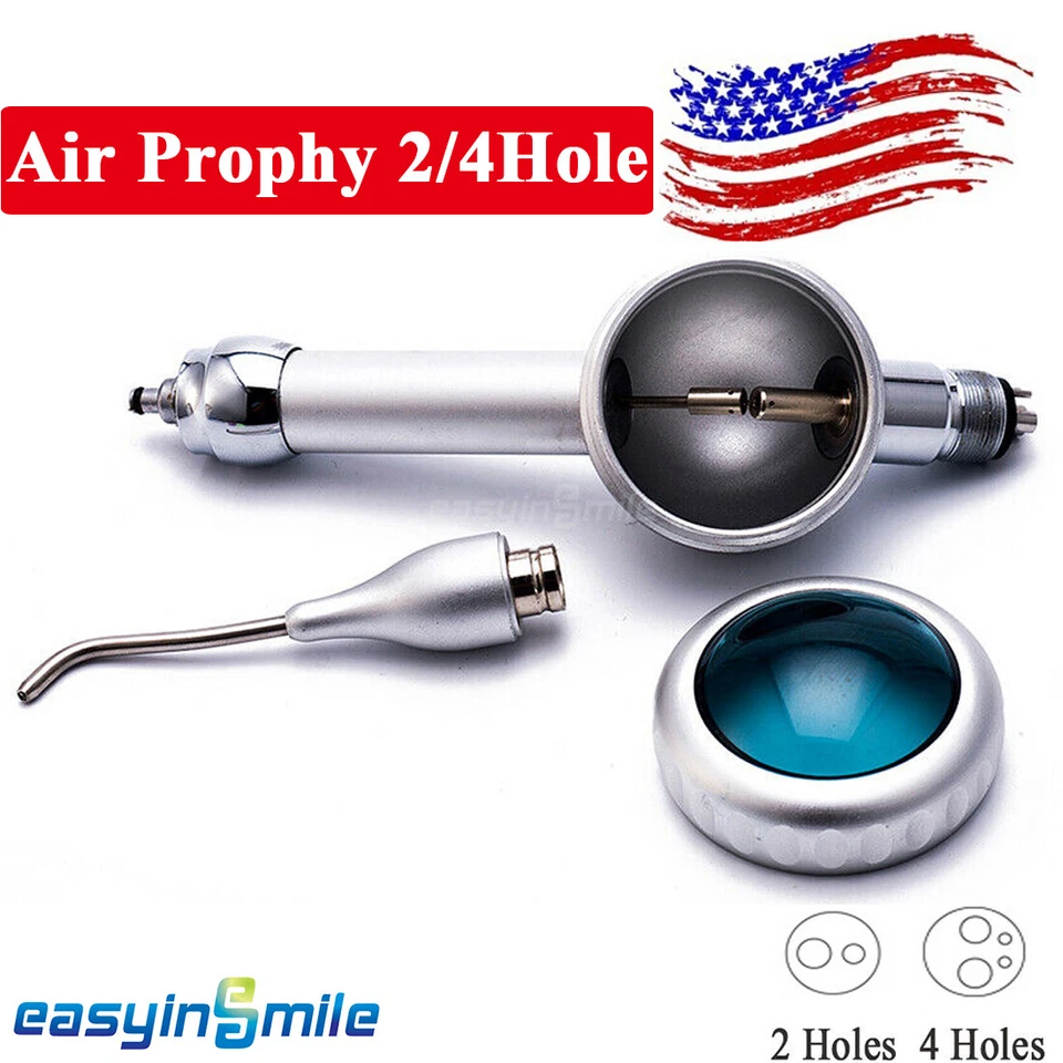 Dental Polisher Air flow Polishing prophy jet Handpiece teeth sand white2/4Holes - Image 1 of 4