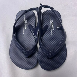 Old Navy Toddler Flip Flops Navy Blue Sandals with Backstrap Size 7 - Picture 1 of 6