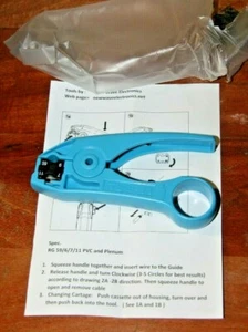 Rotary Coax Coaxial Cable Stripping Tool RG59 RG6 RG7 RG11 Stripper - Picture 1 of 4