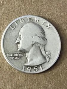 Error 1951-S Washington SILVER Quarter - Circulated - Complete Your Album! - Picture 1 of 2