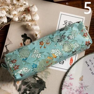 1PC Student Stationery Japanese Brocade Fabric Floral Pencil Bag Pen Case Zipper - Picture 1 of 20