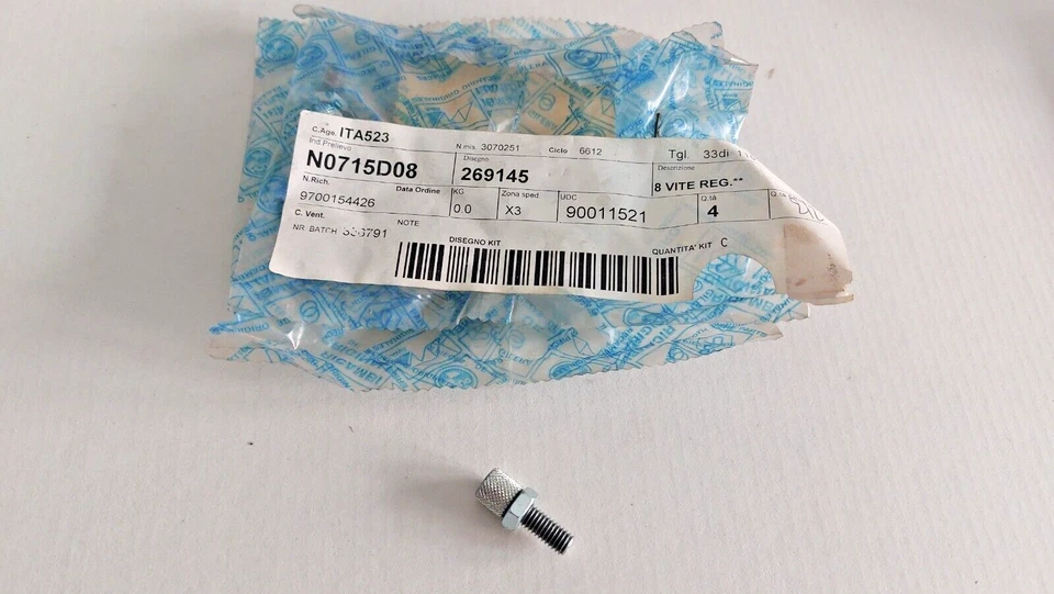 VITE REGISTRO CAVO FRENO ACCELERATORE PIAGGIO ZIP 50 SP ORIGINALE 269145 - Imagen 1 de 1