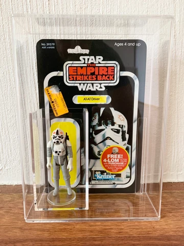 Star Wars Kenner AT-AT Driver Figure 47-Back Card & Acrylic Case 1982 Cover