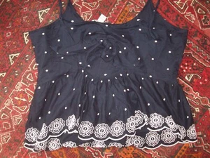 arizona jean co Scoop Neck Babydoll Top Size L Tank Top Peek a Boo Back - Picture 1 of 9