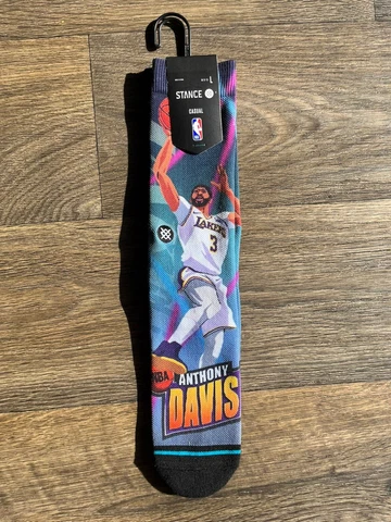 Anthony Davis Los Angeles Lakers LA Stance NBA Fast Break Socks Large Mens 9-13 Cover