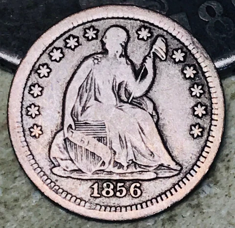 1856 Seated Liberty Half Dime 5C Ungraded Choice 90% Silver US Coin CC17678 Cover