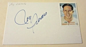 Roy Sievers (d. 2017) Autographed Signed 3X5 Index Card MLB Baseball Senators - Picture 1 of 2