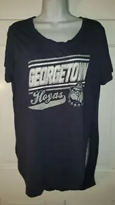 GEORGETOWN HOYAS Heather Blue Logo cotton blend Tunic T-shirt L 12 14 - Picture 1 of 6