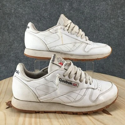 Zapatos Reebok Para Hombre 10 Tenis Clásicos Blancos Con Cordones Parte Superior Baja Cómodos Atléticos Foto 1 de 4