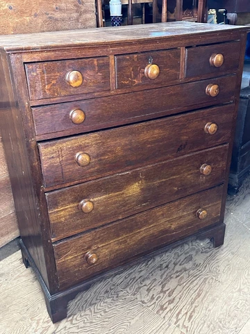 Barn find 1700's primitive tall chest dresser chest of drawers antique pegged Cover