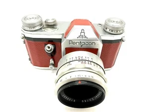 Zeiss Pentacon F rot beledert mit Zeiss Tessar 1:2,8/50 RARE - Bild 1 von 6
