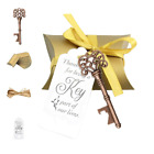 Ouvre-bouteille à clés vintage or fête de mariage cadeau souvenir avec étiquette de remerciement NEUF