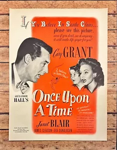 Columbia Picture Once Upon A Time Cary Grant Janet Blair Vintage Print Ad 1944 - Picture 1 of 5