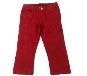 Girls Vanilla Star Pants Cherry Bomb Red Distressed Detailing Jeans Size 5 - Picture 1 of 12